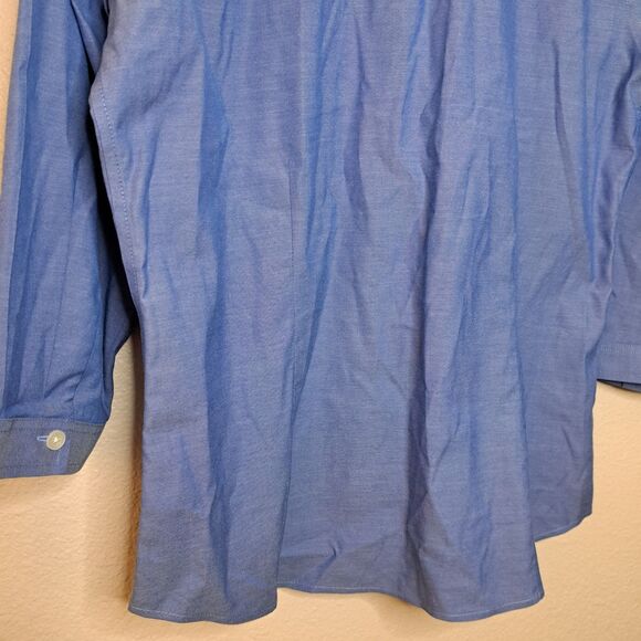 Eddie Bauer Women Shirt Blue Wrinkle Resistant Stretch Size M Button Up - Picture 9 of 10